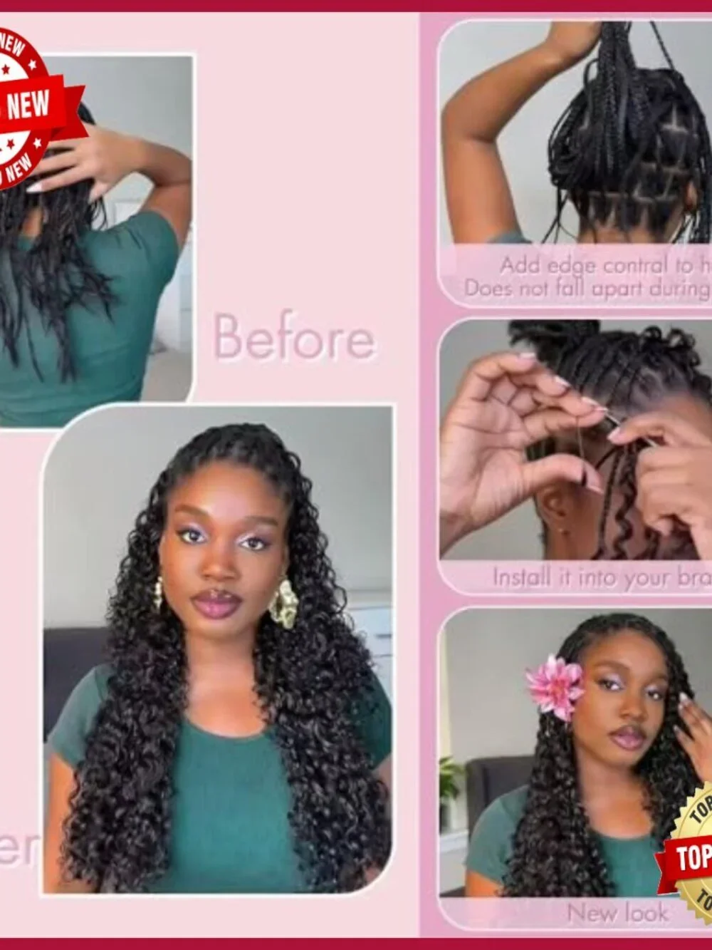 16 Inch Human Hair Crochet Extensions 40 Strands 50g Pre-Separated